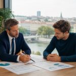 Professionnel comparant ses garanties avec un courtier à Lyon