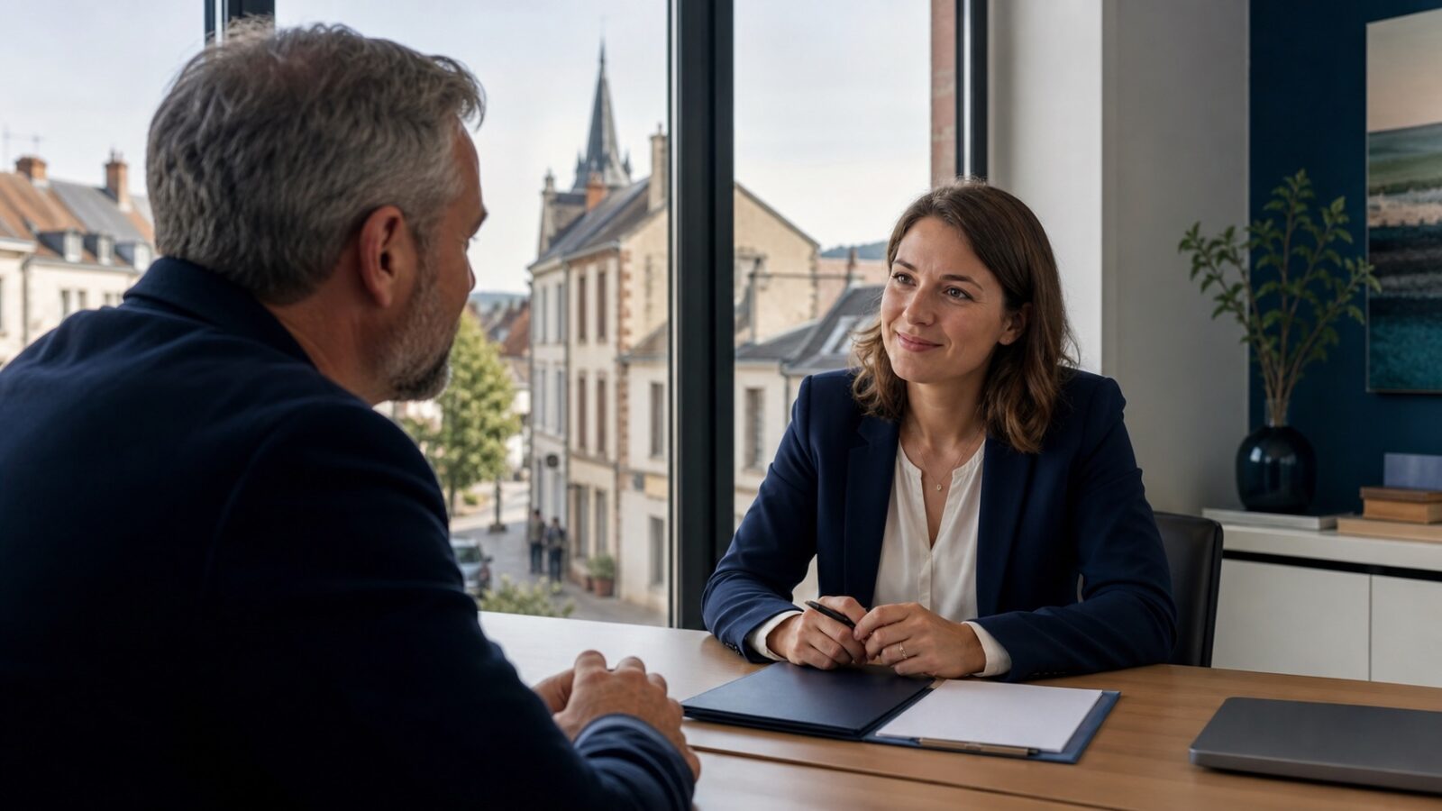 Client reçu par une courtière en assurance à Saint-Florentin