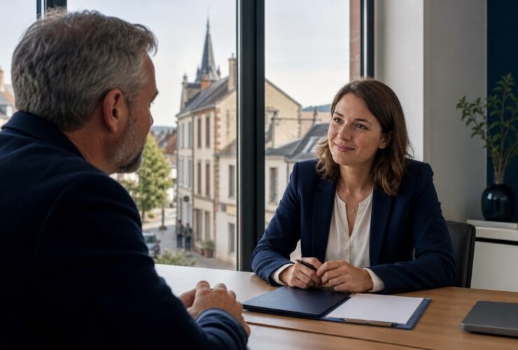 Client reçu par une courtière en assurance à Saint-Florentin
