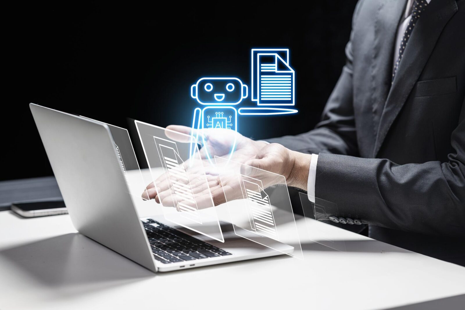 Professionnel travaillant sur les usages de l’intelligence artificielle