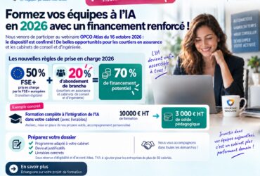 Formation IA pour les courtiers : 50 % FSE+ et 20 % d’abondement de branche, soit 70 % de financement potentiel sous conditions.